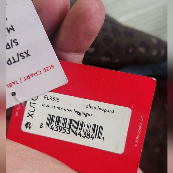 NWT Spanx Look At Me Now Leggings Olive Leopard Size XL - Picture 5 of 12